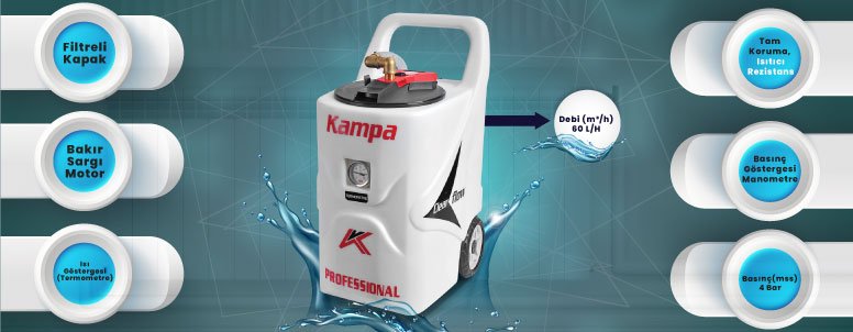 Kampa Petek Temizleme Makinası Pro-2 Rezistanslı + 30 kg. Kimyasal