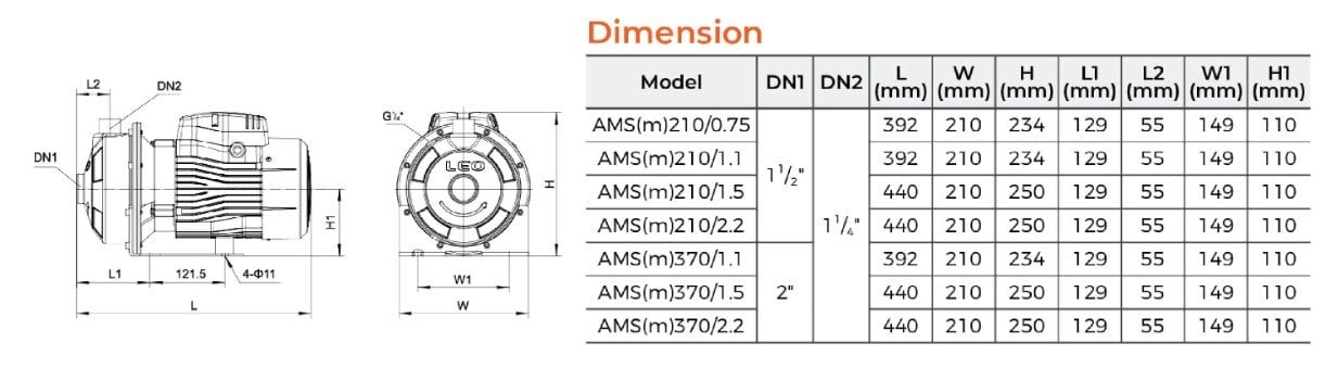 LEO AMSM 304 PASLANMAZ SANTRİFÜJ POMPA