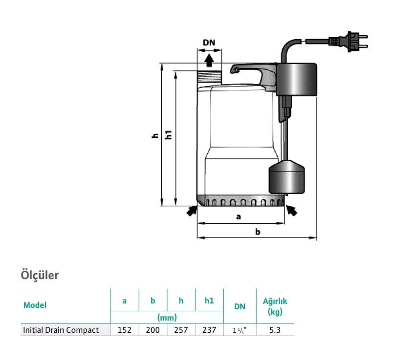Wilo Drain Drenaj Dalgıç Pompa